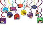 Festiko Set of 24 Pcs Happy Friendship Day Swirls With Cutouts, Hanging Decoration Supplies, Friendship Day Decoration Combo