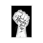 Random Never Give Up Printed Wall Painting (12 X 18 Inch )