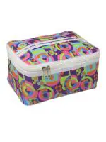 atorakushon Nylon Travel Makeup Bag,Large Capacity Cosmetic Bags Jewellery Organisers for Travel Women, Portable Pouch Toiletry Bag Organizer with Handle, Pack of 1 (Multicolor)