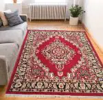 FARHAN CARPET Carpets for Bedrooms Velvet Touch (Red, 5 x 7 Feet)