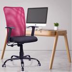beAAtho Florence Maroon Metal Base Mid Back Mesh Revolving Office Chair