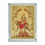 Hawai Gold Plated Shree Nav Durga Sherawali Photo with Transparent Acrylic Magentic Tabletop Home Décor Religious Photo Frame, 8x5.8 inch Frame SFDI00558_ACRYLIC