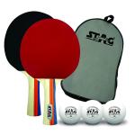 STAG Tournament Table Tennis Playset | 2 Racquets & 3 Balls (White),