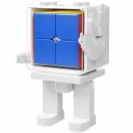 Hawkister MoYu MFJS Cube Robot 2x2 Magnetic Stickerless Cube (Meilong 2M Magnetic Version 2x2x2 Cube + Cube Robot Display Box)