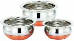 Girivar Stainless Steel Copper Bottom handi Set of 3 Pcs
