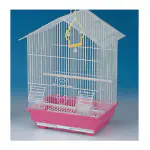 Bird Cage For Budgies / Small Birds Cage / Paravai Koondu / 2perch / 2Cups ( Pink )