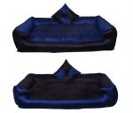 Slatters Be Royal Store Rectangular Shape Reversible Dual Color Ultra Soft Ethnic Velvet Bed For Dog Cat, XXL Pack Of 2, Blue Black
