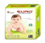 EURO Pant Style Baby Diaper Medium (M), 72 Count, For babies of Upto 7-12 Kg With Double Layer Leak Proof Protection , Anti Allergy , Anti Bacteria, Anti Odour upto 12hr protection, Diapers Pack of M 72