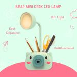 Paper Moon Mini Camera LED Table Lamp LED Rechargeable Desk Lamp with In-built Sharpener and Adjustable Foldable Neck Cord, Study Desk Light for Study Room/Home/Office Green