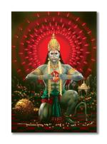 Tamatina Multicolor Religious Lord Hanuman God Indian Unframed Art Canvas Painting - 36X27 Inch