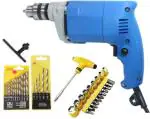 Mass Pro 10mm Drill Machine Premium Quality + 1 x T-Bar set + 2 Drill Bit set Pistol Grip Drill