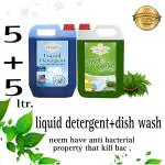 VARUNDA Premium Front Load Washing Machine Liquid Detergent & Neem Infused Dish Wash Gel - 10 LTR Combo Pack - Efficient Cleaning for Both Laundry and Dishes Powerful Stain Removal for Front Load Washers, Antimicrobial for Sparkling Clean Dishes 1pcs