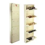 Laxmi KAPAT 5 Door Metal Wall Mounted Shoe Rack Shoe Organiser (Ivory - 67 X 20 X 6 Inch)