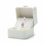 FlyKonix-PU Leather LED Light Neckless Box | Small Display case Pendant Jewelry Organizer Box for Women (White)