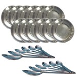 SHINI LIFESTYLE Heavy Gauge Steel Laser Halva Plates,Old Style with spoon set