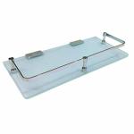Fortune Multipurpose Frosted Glass Corner Shelf, Wall Hung Brass Corner Storage Holder with Brackets, Bathroom and Kitchen Shelves for Homes, Hotels- (12 X 6 Inch)
