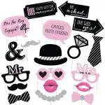 Zyozique Omg, You'Re Getting Married - Engagement Photo Booth Props Kit - (Pack Of 19) Multicolour Photo Booth Prop
