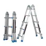 EQUAL Dual Built 10 Feet Aluminium Portable & Multipurpose Folding Ladder for Home & Industrial Use; 4 x 3 Steps