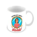 Jiya EnterpriseTuelip White Ceramic World'S Best Didi Printed Coffee Mug - 350 ML