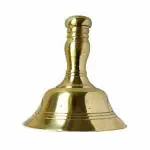 GURU JEE Brass Pooja Bell Small Ghanti for Puja Hand Held Bell Musical Jingle Ganti for Temple Mandir Home Gift
