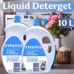 fivanta Fab Liquid Detergent Blue 10Liter Removes Tough Stain | Laundry Liquid Detergent with Refreshing Fragrance for Bucket Wash, Top Load & Front Load Machines