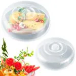 Hasthip Red Plastic Microwave Lid With Easy-Grip Handle,