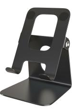 ELV Metal Adjustable Mobile Phone Foldable Holder Stand Dock Mount with Big Back Support to Hold (Upto 10inch) of iPhone, iPad, Smartphones, Tablets, Kindle (Black)