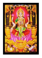 BM TRADERS Maa Lakshmi Sparkle Print Sticker Poster without Frame (20 x 28 inch)