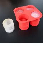 SOCXR 4-Cup Ice Cube Shot Shape Silicone Shooters Glass Freeze Molds Maker Tray pack of -1