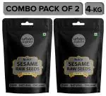 Urban Organics Whole Fresh and Natural Black Sesame Seeds | Kaale Til | Tal | Indian Spice - 2 Packs of 4 kilogram each