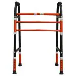 FAIRBIZPS Folding Walker for Adults Stainless Steel Lightweight Height Adjustable Foldable Walker For Old People (Orange & Black)