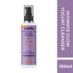 Sanfe Intimate Yoghurt Cleanser for Sensitive skin - 100ml with Orange, Witch Hazel, Aloe Vera extracts for bikini & underarm lightening & brightening |Gentle Cleansing |ph balancing formula | All Natural Ingredients
