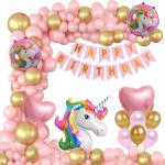 Party Propz Paper Birthday Decoration Unicorn Foil Balloon (Set Of 66)