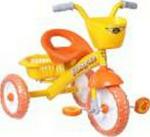 Smiley Bell Funtrike Stylish Kids Tricycles with Backrest Seat, Back Storage Basket for Boys and Girls Tricycle (Orange)