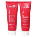 Clensta Red Aloe Vera Moisturizing Face Wash 100ml + Hydrating Moisturizer 80gm - Pack of 2