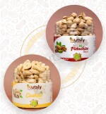 Nutsly Dry Fruits|Premium Combo| Cashew and Pistachios Rosted with Shell| 100% Natural Premium |Kaju & Pista Rosted| 300 GM Each| Whole Combo JAR PACK| Source of Minerals & Vitamins| Dry Fruits