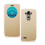 Heartly Lg G4 Leather Gold Back Case Cover