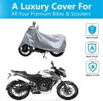 OPZET INDIA Waterproof Bike Cover Scooter Bike Cover Dustproof UV Protection Bike Body Cover for All Two Wheeler Upto Pulsar Bike Size 180cc [Model Name: SILVER-08 -Paint Protection Flock Layer Inside]