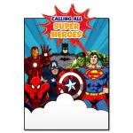 Festiko Superhero Theme Invitation Cards (6 Pcs), Theme Birthday Supplies, Return Gifts For Kids, Gift Accessories, Party Items, Superhero Theme Stationary Supplies