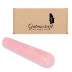 Getmecraft Rose Quartz Wand Handmade Gua Sha Scraping Massage Tool Wand For Acupuncture Therapy