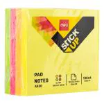 Deli Adhesive Bright Colours Sticky Notes, Detachable & Repositionable Rectangle Shape Tab Memo Pad