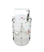 eKitchen Stainless Steel Lunch Carrier | Tiffin Box (3 Tier | Size: 10x3)