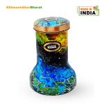 Mr. Copper King Premium Copper Bedroom_Bedside Lilly Bottle cum Jar Meena Printed _1300ml_Colour_Illusion