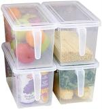 Wincy Transparent Plastic Square Handle Food Storage Organizer Boxes With Lids - 3 L