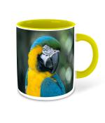 Whats Your Kick Bird Wallpaper Design Printed Yellow Ceramic Coffee Mug and Tea Mug 325ml