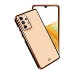 A rtistque Premium Electroplated Soft Silicone Transparent Straight TPU Edge Back Cover with Camera Protection Case for Samsung Galaxy A23 4G - Black