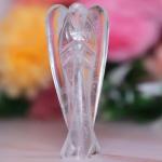 Crystal Divine Clear Quartz Angel Figurines and Statues for Home Decor Items & Decorative Items Crystal Angel Statue Set Crystal Angel Set Angel Wings Angel Crystal Statue for Spritual Item 1 Inch