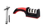 Urban Buy Stainless Steel Regular Gas Lighter & Knife With Stainless Steel Knife Sharpener and Multicolour & (Pack of 2)