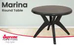 Supreme Furniture Marina Plastic Round 4 Seater Dining Table (Charcoal Grey)