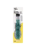 Mont Marte Eraser Pencil Set - 2 Pieces - Eraser Pen with 4 mm Eraser Strips - Brush on Back - Ideal for Precise Erasing